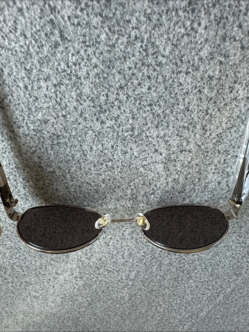 NWT FRYE Savannah Women’s Sunglasses in Olive Gold Slim Oval Metal Frame No Case